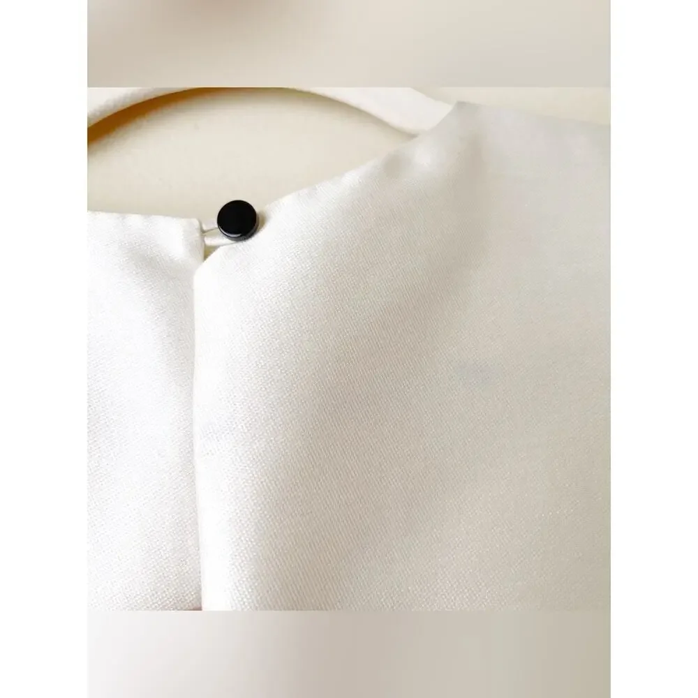 Kate Spade | Swift Mini Cocktail Dress Fit & Flare Satin Ivory Black Size 2
